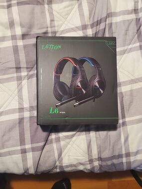 Lefton L6 Black Gaming Headset with Red and Blue Accents